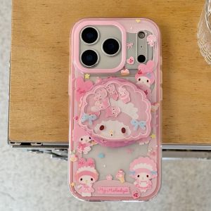 Sanrio | 2IN1 Magnetic Stand Sanrio My Melody Pink Phone Case For iphone 17 16 15 14 Pro Max For Magsafe Shockproof Protect TPU Cover