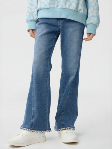 Balabala | Quần Jeans Phong Cách Retro Mở Rộng Cho Bé Gái Cotton