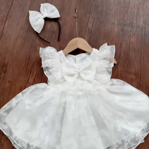 TT45 Váy công chúa ren trắng cho bé gái đầm cho bé đầy tháng thôi nôi sinh nhật 1 tuổi RIOKIDS