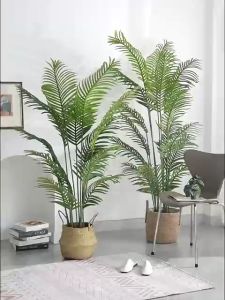 🎍Free flower pots🎍Artificial plants big size 24pcs 95CM Tall Plants Artificial Palm Leaves Leaf Banyan Ficus Fake Ficus Lyrata Tree Living Home Decor Photography props tropical plastic fake plants