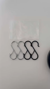 Hook Punching hook Wardrobe bag hat anti drop hook Metal spring S hook windproof S hook metal hook no punching hook