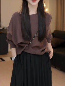 Shalldoer | Fashionable Casual Long Sleeve Loose Womens Shirt Breathable Slimming Top Elegant Splicing Design Summer New Arrival