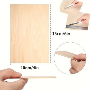 Bulk Pack 5/15/25pcs Natural Birch Basswood Wooden Sheets DIY Craft Board Unfinished Plank for Drawing Painting