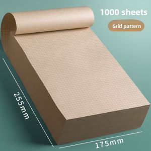 MONLEYTA | Ultra-Thick Wooden Grid Paper 1000 Sheets For College Students Postgraduate Exams Blank Grid Line Dot Matrix Thickened Rough Book
