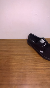 Edwin EW2349 Black School Shoe - Unisex Canvas, EU 34-45, Low Cut Lace Design