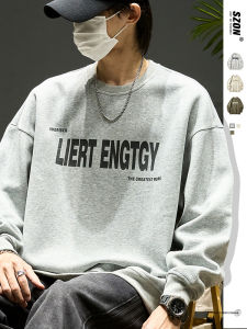 Loose Mens Hoodie Long Sleeve Letter Print Sweatshirt Casual Spring Autumn Streetwear Hip Hop Style Comfortable Cotton Blend