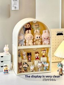 Acrylic Display Stand Toy Doll Plushie Figurine Storage Box Transparent Dustproof Blind Box Showcase Home Organizer Accessory