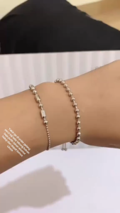 Bonus Cincin - Gelang Serut Biji Lada Bahan Stainless Baja Putih Anti Karat