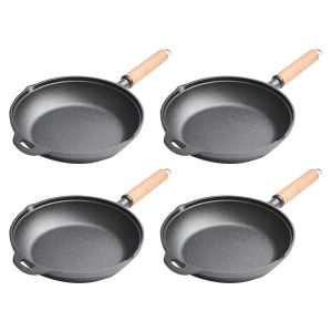 【Alloet】 Iron Skillet Pre-Seasoned Frying Pan with Handle Fry Pan for Frying Baking Grilling Indoor Outdoor Cooking