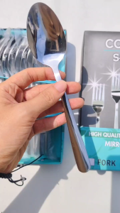 SENDOK MAKAN STAINLESS TEBAL HOTEL RESTAUTANT 12 PCS MIRROR FINISH MERK CORNER