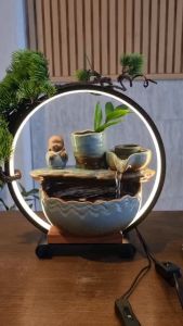 น้ำล้นตั้งโต๊ะ รุ่นโม่เงินมงคล18965-2 สำหรับฮวงจุ้ย และสไตล์โมเดิร์นมงคล ของขวัญขึ้นบ้าน