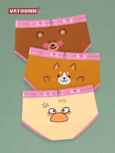 Cotton Triangle Panties for Women Cute Cartoon Print Abdomen Inming Wide Waistband Antibacterial Gusset Comfortable Underwear