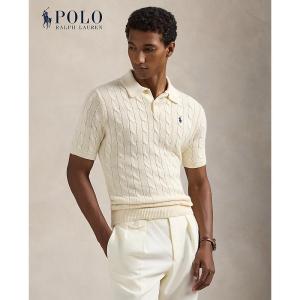 Polo Ralph Lauren Men Cable-Knit Cotton Polo-Collar Sweater