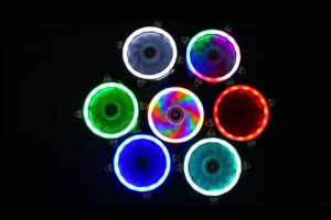 120mm CPU Fan 12V 1200rpm Cooler Case Chassis Cooling Dual Ring Double Sided LED Fan (RGB) Silent - High Air Flow CPU Radiator Heatsink for PC Case