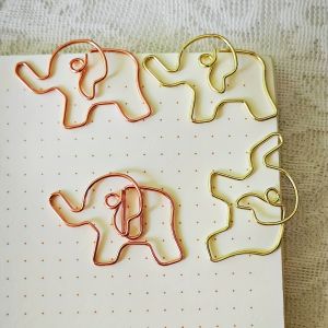 20Pcs Cute Elephant Shaped Metal Paper Clips Animal Themed Journal Bookmark Clips for Office Supplies