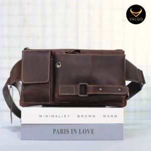 VALQO VELOS CH Tas kulit Sapi Crazy Horse Leather Waist Bag Sling bag Selempang Pinggang Dada