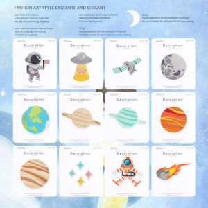 Galaxy Cartoon Embroidered Patch for Craft Journal Decoration