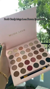 MUGELEEN Palet Eyeshadow 30 Warna dengan Kuas Spons Ganda – Makeup Multifungsi XX005