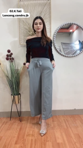 Celana Kulot Wanita Knit Pants Tali Serut | Knit Rajut Pants Tebal Super Jumbo Premium Terlaris