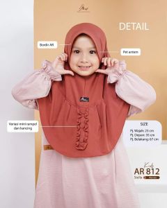 Jilbab hijab bergo krudung couple anak SD TK 5 6 7 8 tahun wanita terbaru new terlaris terkini modern kekinian murah viral 2024 Arrafi AR 812 kids daily simple best seller adem cantik kepang pet antem bahan stella cantik bayar di tempat COD gratis ongkir