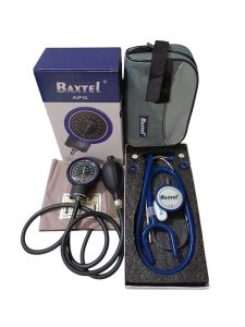 Baxtel APG PURPLE Ring Aneroid Sphygmomanometer With DARK BLUE DELUXE Stethoscope