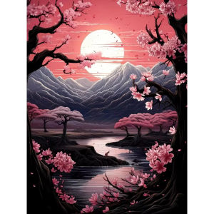Jigsaw Puzzle 500 1000 1200 2000pcs Beautiful Sunset Over Mountain And River With Pine Trees For Adults Stress Relief Activity