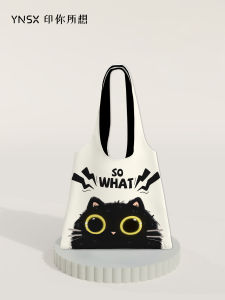 Large Capacity Canvas Bag Womens Commuter Bag Fashionable Versatile Single Shoulder Bag for Work Cute Print Soft Fabric Bag