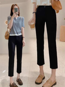 Autumn Suit Pants Drape Smoke Tube Summer Ankle-Length Black Suit Pants Small Cropped Business Straight-Leg Tappered Pants
