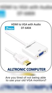 Dtech HDMI to VGA + Audio Converter / HDMI to VGA Adapter DT-6404 with Audio Port