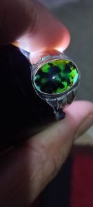 natural bacan doko totol krstal bodyglas dim 13×9×4mm ring alpaka no 75/8.gosokan mulus kinclong no krak