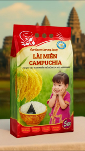 Gạo Thơm Lài Miên CAMPUCHIA - Túi 5kg - Hàng VIP chuẩn vụ 6 tháng