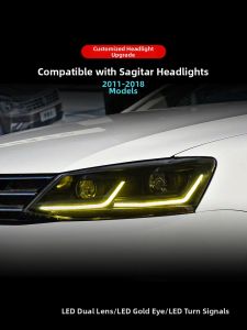 Modified LED Laser Lens Headlight Dual-color Daytime Running Light and Turn Signal
