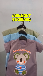 Setelan Baju bayi anak laki laki motif karakter Koala Warna usia baby 3-15 bulan MAX BB 10 KG.