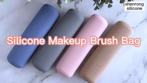 Cosmetic Bag,New Arrival Portable Travel Multi-Functional Storage Bag Silicone Makeup Brush Storage Bag Make up Organizer Bag Travel Waterproof Makeup Bag Silicone Brushes Holder Silicone Travel Cosmetic Bag