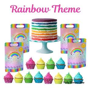 50pcs Rainbow Boho Theme Birthday Party Wedding Pouch Bag Ziplock