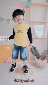 Lily And Clark Sweater Anak Laki-Laki Warna Mustard Salur Navy ST03