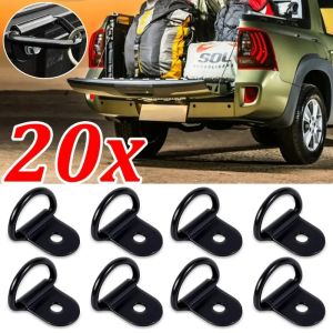 【Pphha】20Pcs D shape Car Pull Ring Black Tie Down Anchors Hook Iron Cargo Tie Down Ring Truck Trailers RV Boat Puller Auto Accessories