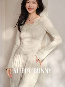 Lace Trim V-Neck T-Shirt and Wide Leg Trousers Set
