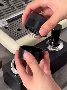 WDT Tool & Coffee Distributor 2in1 Espresso Stirrer Coffee Accessories 51 mm 53 mm 58 mm 20Pins Espresso Distribution Coffee Powder Stirring Tool Distribute The Grinds