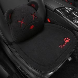 Winter Car Seat Thermal Cushion Plush Car Covers Five Seat Model Thermal Cushion Warm Cartoon Bear Car Seat Covers