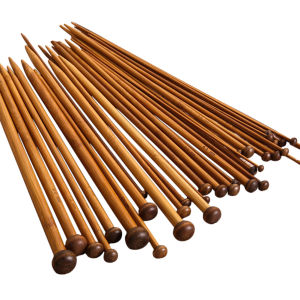 [Jocestyle Mall] 36pcs 18 Size Bamboo Knitting Needle Carbonize Straight Needle for Sweater Scarf
