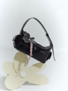 Rice Box Styled Leather Shoulder Bag