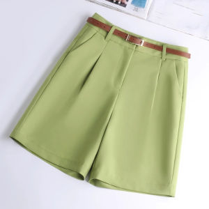 Avocado Green Suit Womens High Waist Slimming Fleece Lined Straight Leg Mid-Calf Pants Commute Style Asymmetric Wide Leg Pants