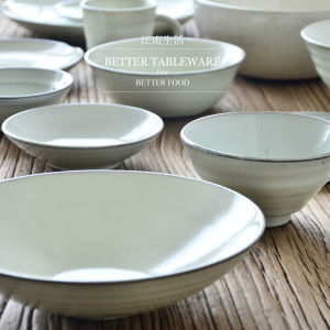 Jiangnan Life New Product Plain Heart Stoneware Tableware Western Food Plate Steak Plate Soup Bowl Rice Bowl Mug Coffee Set