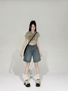 Plus Size(S-7XL) Korean Style Jeans Baggy Denim Shorts for Men & Women – Fashionable Loose Jorts