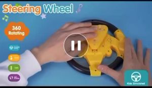Educational Pretend Copilot Steering Wheel Simulation Driving with Sounds for Toddlers