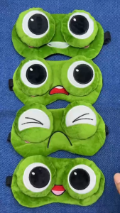 Cute 3D Frog Sleep Mask Soft Comfy Blocks Out Light for Nap & Travel Eye Masks EyeMasks
