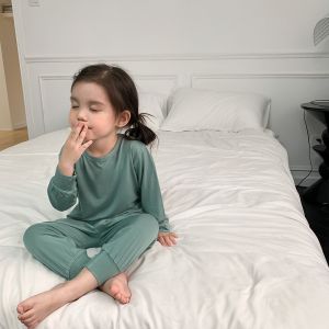 Baby Boys Girls Thin High Waist Long Sleeve Long Pants Modal Sleepwear All Seasons Comfortable Soft Home Clothes TOURNIECO