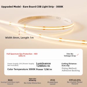 JINGYA | Smart Full Spectrum COB LED Light Strip 24V