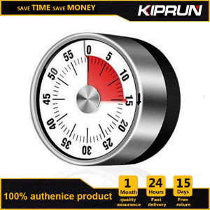 KIPRUN Kitchen Timer Magnetic Mechanical Manual Digital Timer 60-Minutes Alarm Stainless Steel Cooking Timer